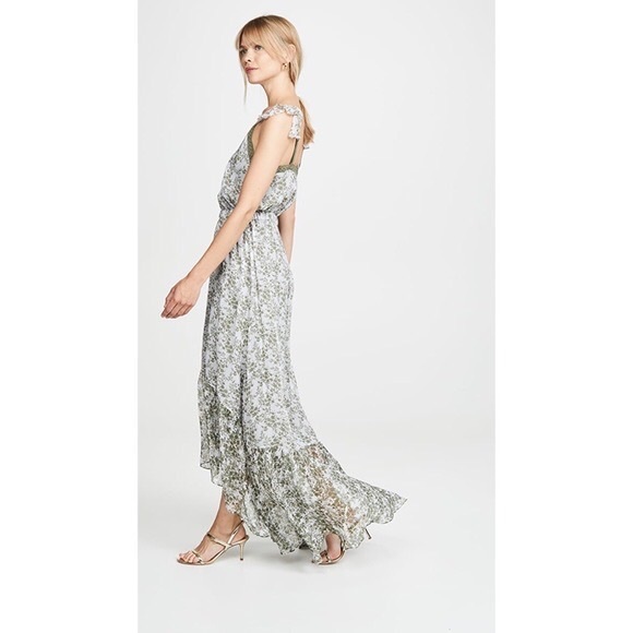 NWT Ramy Brook Silk Schena Printed High-Low Sage Dress XS - Picture 2 of 9